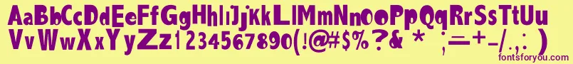 Aezlemonade Font – Purple Fonts on Yellow Background