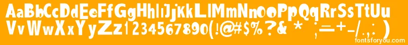 Aezlemonade Font – White Fonts on Orange Background