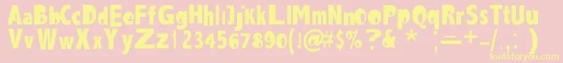 Aezlemonade Font – Yellow Fonts on Pink Background