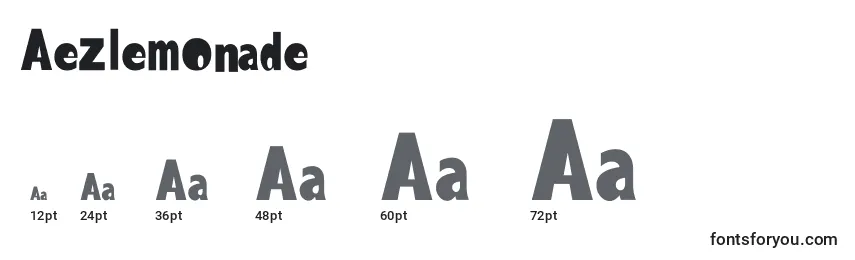 Размеры шрифта Aezlemonade