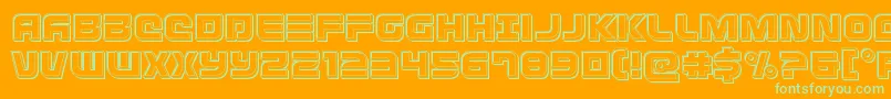 Defconzeroengrave Font – Green Fonts on Orange Background