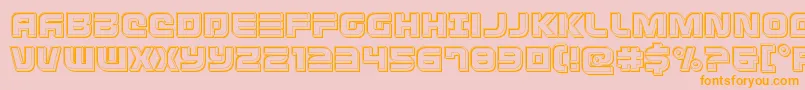 Defconzeroengrave-Schriftart – Orangefarbene Schriften auf rosa Hintergrund