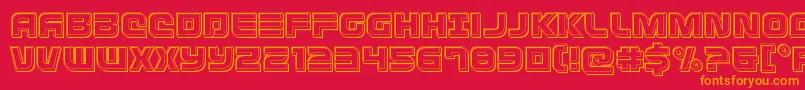 Defconzeroengrave Font – Orange Fonts on Red Background