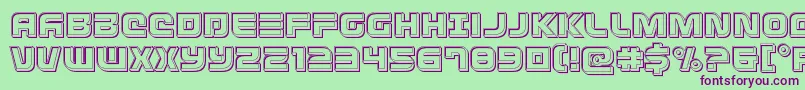 Defconzeroengrave Font – Purple Fonts on Green Background