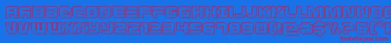 Defconzeroengrave Font – Red Fonts on Blue Background