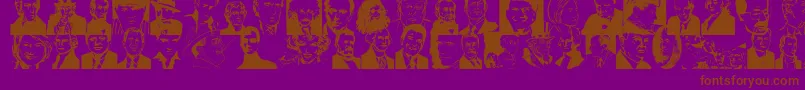 フォントFamous – 紫色の背景に茶色のフォント