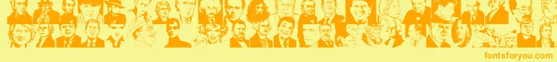 Famous Font – Orange Fonts on Yellow Background