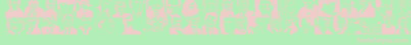 フォントFamous – 緑の背景にピンクのフォント