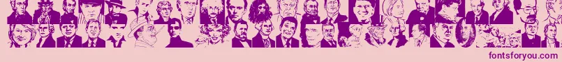 Famous-Schriftart – Violette Schriften auf rosa Hintergrund