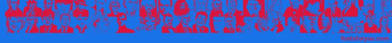 Famous Font – Red Fonts on Blue Background