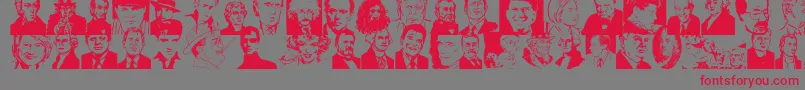 Famous Font – Red Fonts on Gray Background