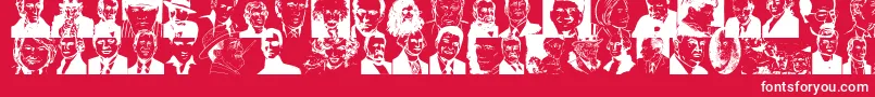 Famous Font – White Fonts on Red Background