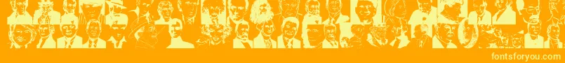 フォントFamous – オレンジの背景に黄色の文字