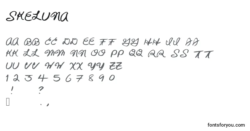 Schriftart Skeluna – Alphabet, Zahlen, spezielle Symbole