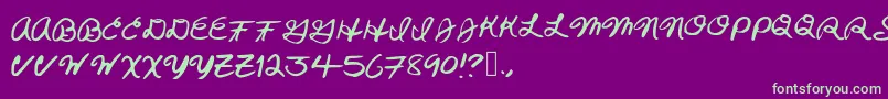 Skeluna Font – Green Fonts on Purple Background