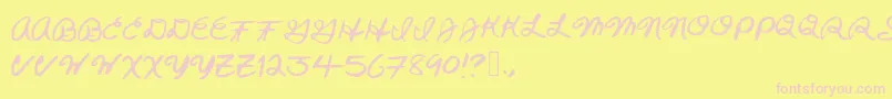 Skeluna Font – Pink Fonts on Yellow Background