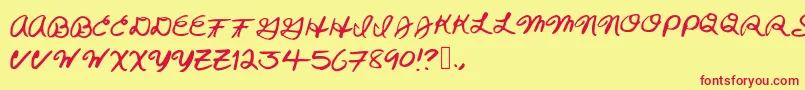 Skeluna Font – Red Fonts on Yellow Background