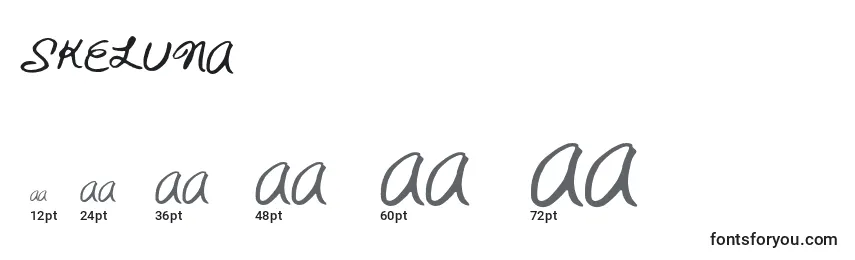 Размеры шрифта Skeluna