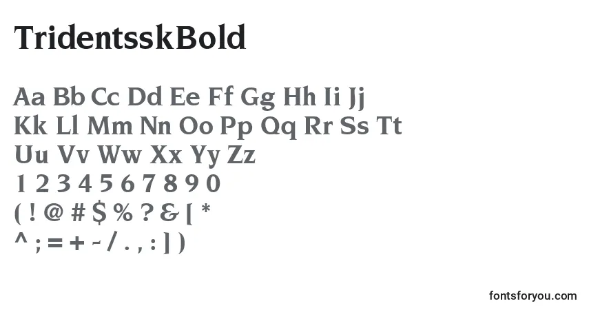 A fonte TridentsskBold – alfabeto, números, caracteres especiais