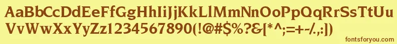 TridentsskBold Font – Brown Fonts on Yellow Background