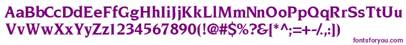 フォントTridentsskBold – 白い背景に紫のフォント