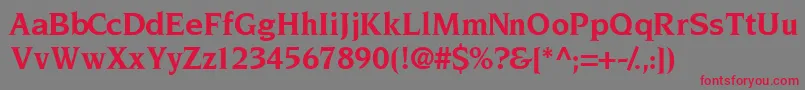 TridentsskBold Font – Red Fonts on Gray Background