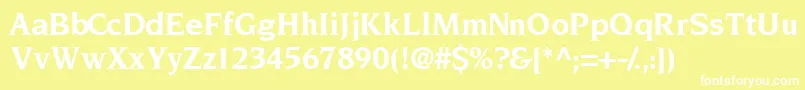 フォントTridentsskBold – 黄色い背景に白い文字