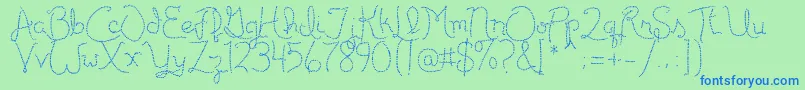 Publicitebasic Font – Blue Fonts on Green Background