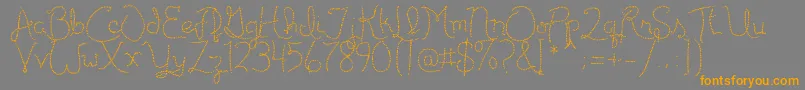 Publicitebasic Font – Orange Fonts on Gray Background