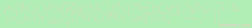 Publicitebasic-Schriftart – Rosa Schriften auf grünem Hintergrund