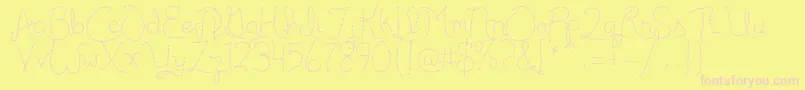 Publicitebasic Font – Pink Fonts on Yellow Background