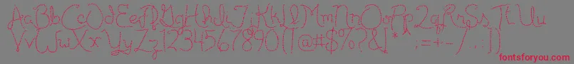 フォントPublicitebasic – 赤い文字の灰色の背景