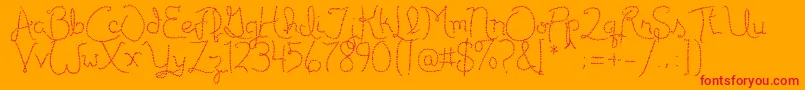 Publicitebasic Font – Red Fonts on Orange Background