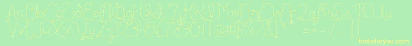 Publicitebasic Font – Yellow Fonts on Green Background