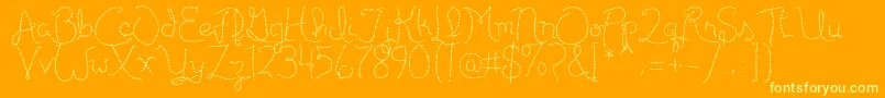 Publicitebasic Font – Yellow Fonts on Orange Background
