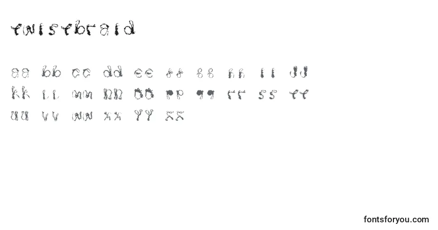 A fonte Twistbraid – alfabeto, números, caracteres especiais