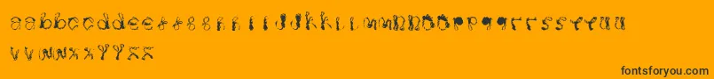 Twistbraid-Schriftart – Schwarze Schriften auf orangefarbenem Hintergrund