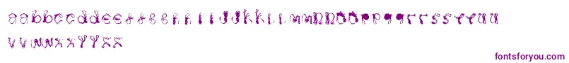 Twistbraid-Schriftart – Violette Schriften auf weißem Hintergrund