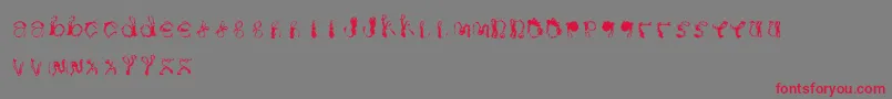 フォントTwistbraid – 赤い文字の灰色の背景