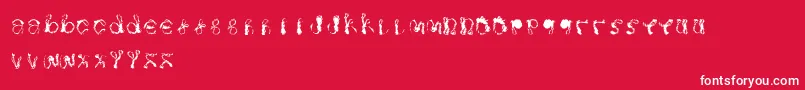 Fonte Twistbraid – fontes brancas em um fundo vermelho