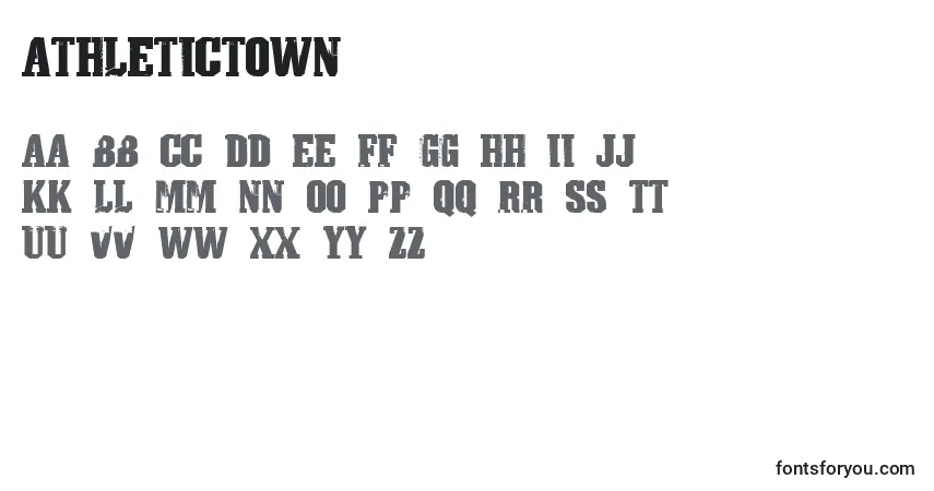 Athletictown-fontti – aakkoset, numerot, erikoismerkit