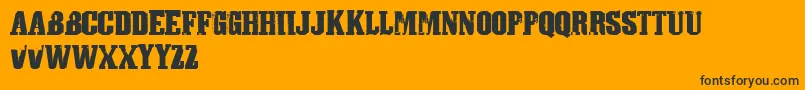 Athletictown-Schriftart – Schwarze Schriften auf orangefarbenem Hintergrund