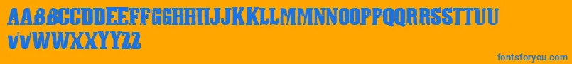 Athletictown Font – Blue Fonts on Orange Background