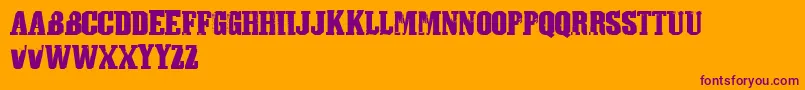 Athletictown Font – Purple Fonts on Orange Background