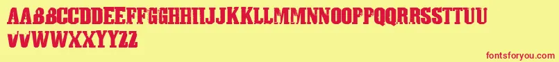 Athletictown Font – Red Fonts on Yellow Background