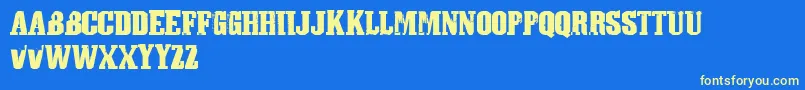 Athletictown Font – Yellow Fonts on Blue Background