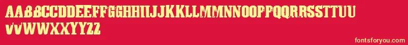 Athletictown Font – Yellow Fonts on Red Background