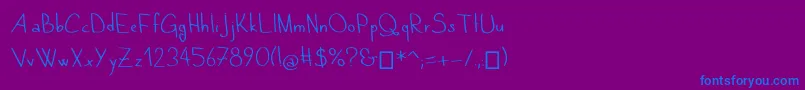 QuandTuDors Font – Blue Fonts on Purple Background