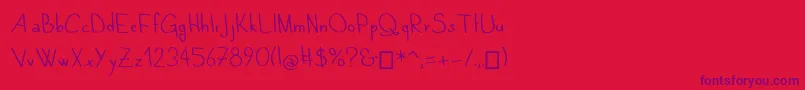 QuandTuDors Font – Purple Fonts on Red Background