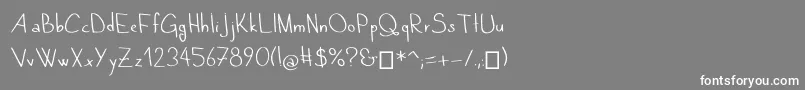 フォントQuandTuDors – 灰色の背景に白い文字